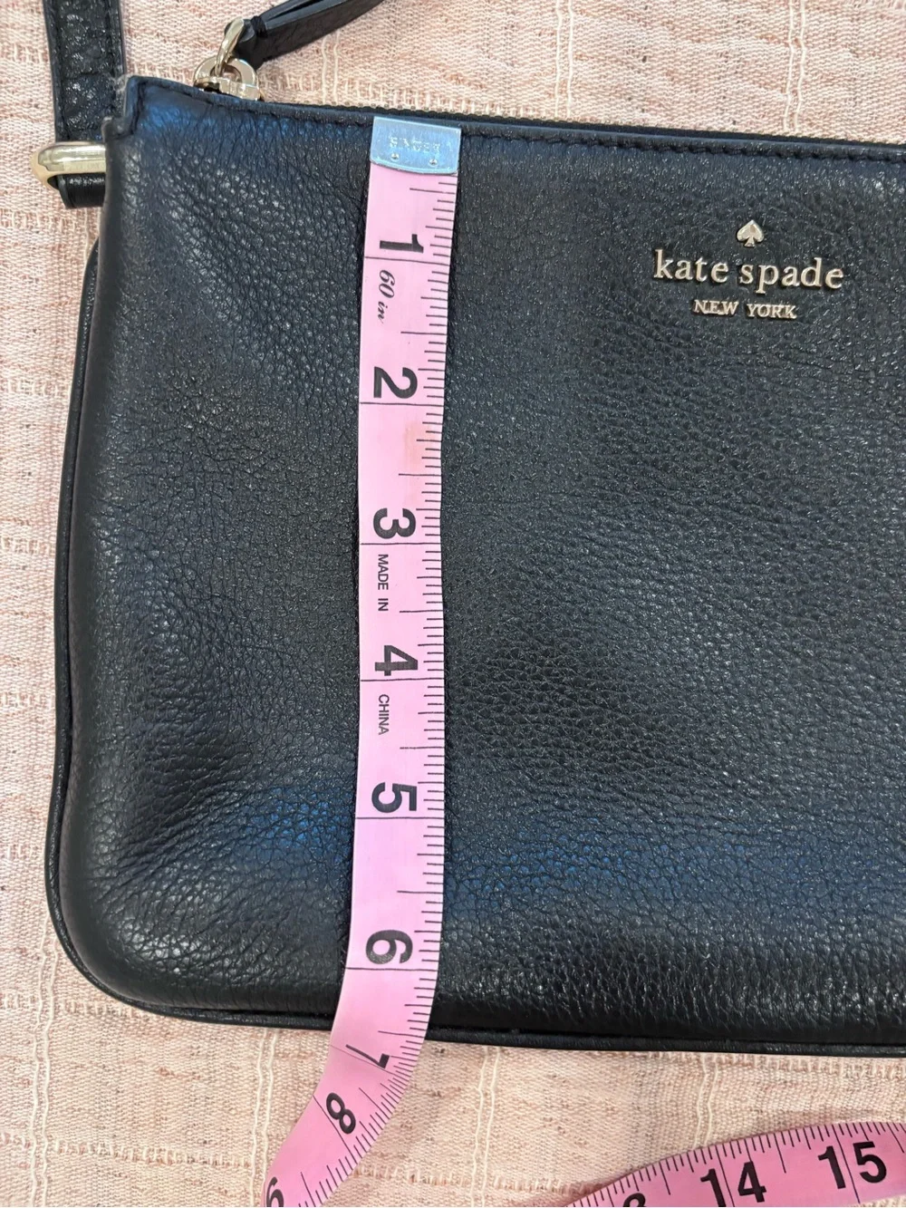 kate spade Black Pebbled Leather Crossbody with Gold Hardware